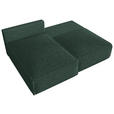 ECKSOFA Dunkelgrün Cord Zierkissen, Rückenkissen, Schlaffunktion, Rücken echt  - Dunkelgrün/Schwarz, MODERN, Kunststoff/Textil (153/200cm) - Xora