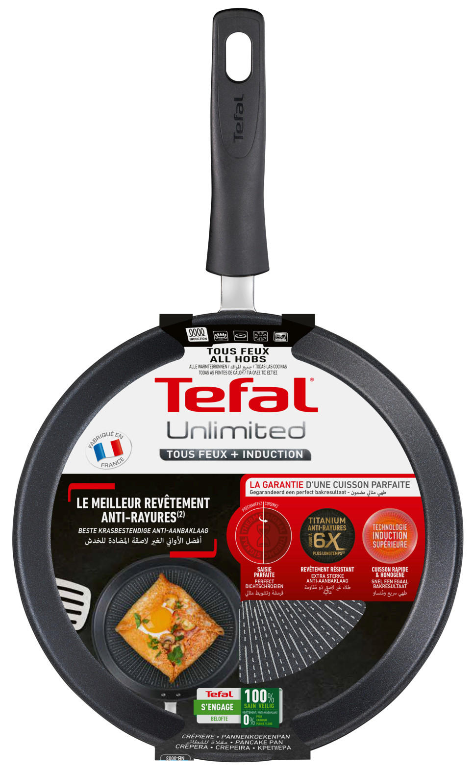PÁNEV NA PALAČINKY, 25 cm  - černá, Basics, kov (25cm) - Tefal