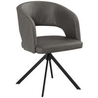 CHAISE ACCOUDOIRS  in Stahl Lederlook (vegan)  - Dunkelgrau/Schwarz, Konventionell, Textil/Metall (56/84/59cm) - Moderano