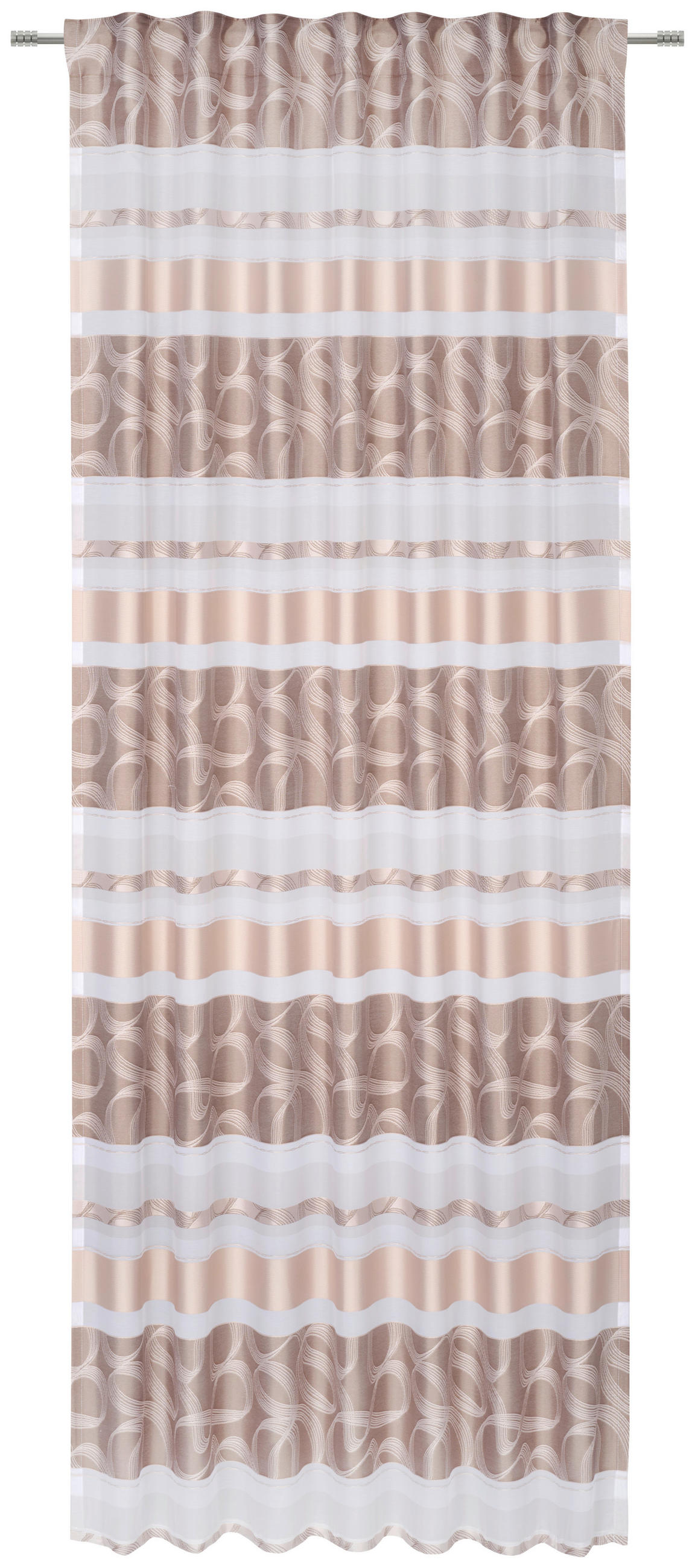 GARDINLÄNGD halvtransparent  - beige, Klassisk, textil (140/255cm) - Novel