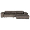 ECKSOFA Silberfarben Velours  - Silberfarben, KONVENTIONELL, Textil/Metall (307/186cm) - Livetastic