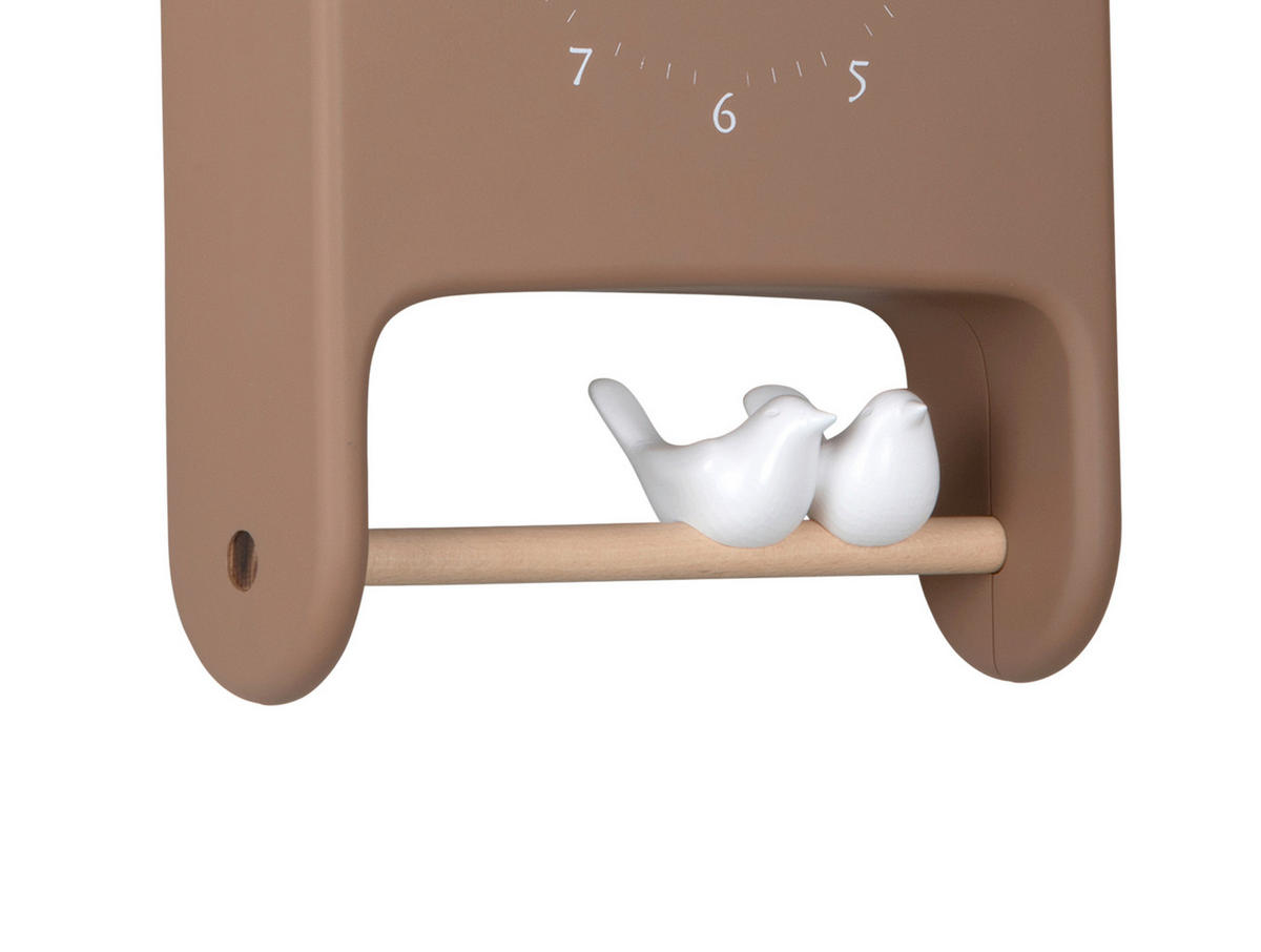 WANDUHR Love birds Mokka 20/32/7 cm  - Mokka, Basics, Kunststoff (20/32/7cm) - Karlsson