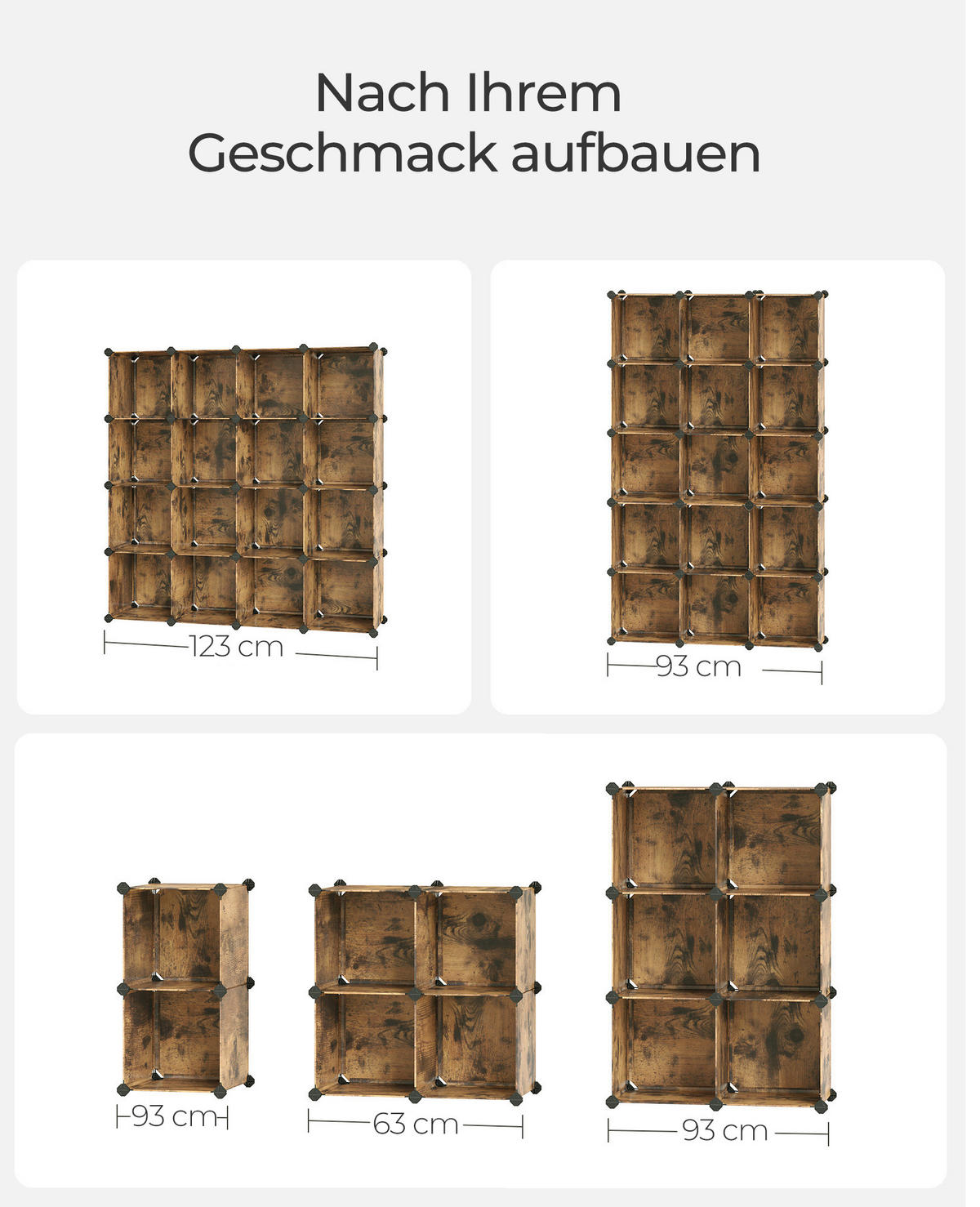 AUFBEWAHRUNGSREGAL - Braun, Basics, Kunststoff/Metall (123/123/31cm)