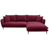ECKSOFA Bordeaux Webstoff  - Bordeaux/Schwarz, KONVENTIONELL, Textil/Metall (304/196cm) - Hom`in