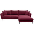 ECKSOFA  in Webstoff Bordeaux  304/196 cm  - Bordeaux/Schwarz, KONVENTIONELL, Textil/Metall (304/196cm) - Hom`in