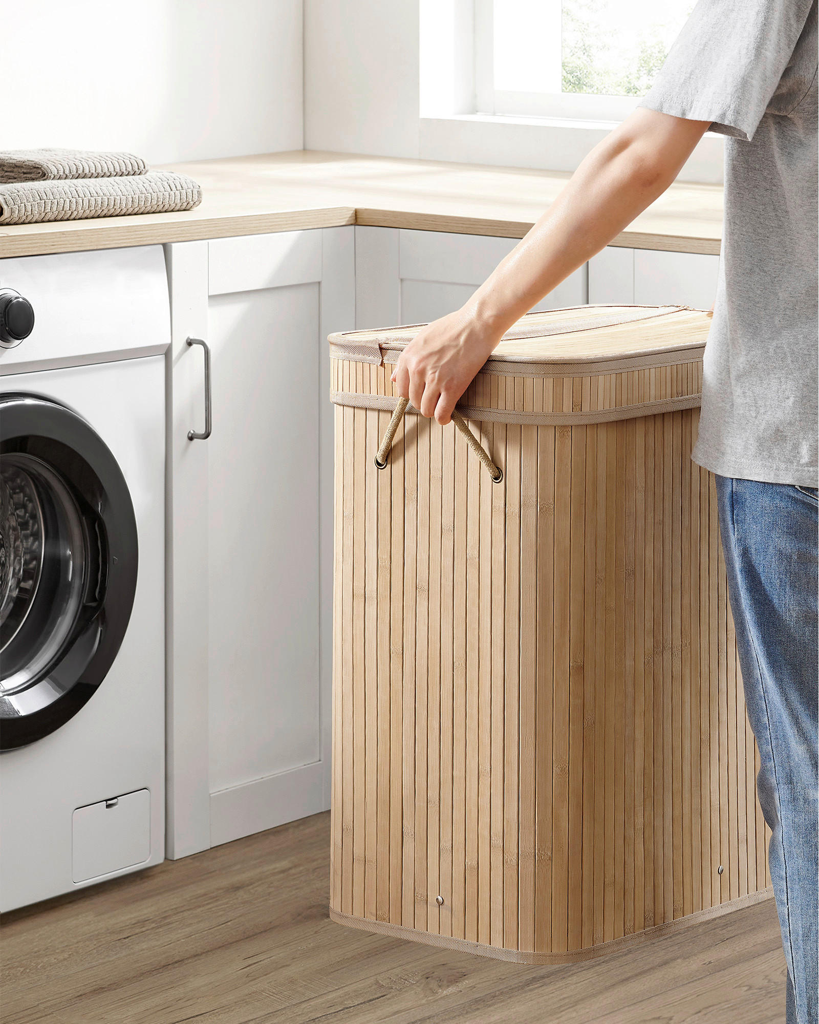 WÄSCHEKORB - Naturfarben, Basics, Naturmaterialien/Holzwerkstoff (54,5/61/34,5cm)