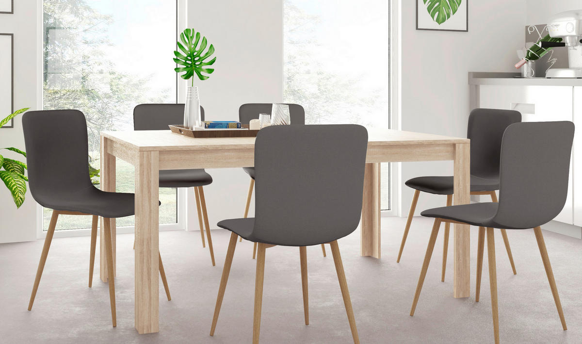 ESSTISCH in Holzwerkstoff 160/75/90 cm   - Eichefarben, Design, Holzwerkstoff (160/75/90cm) - MID.YOU