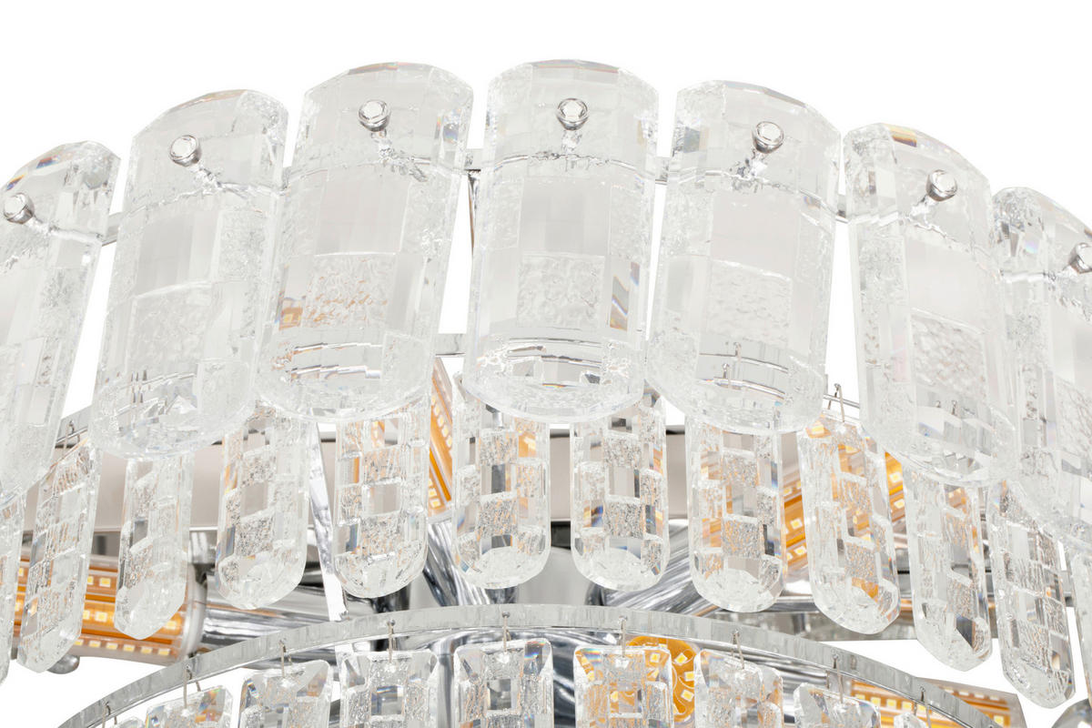 KRISTALL-DECKENLEUCHTE 52,5/30 cm  - Chromfarben, Design, Glas/Metall (52,5/30cm) - Glandor
