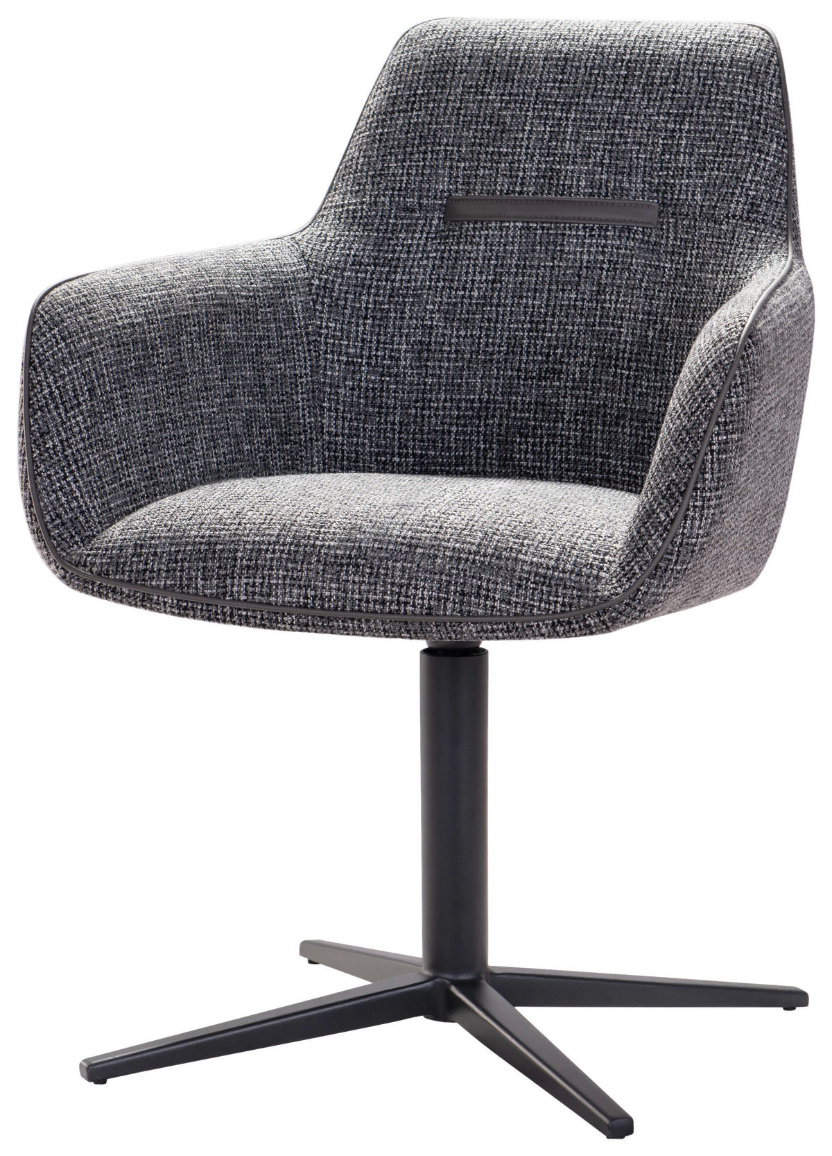 ARMLEHNSTUHL  in Eisen Webstoff  - Dunkelgrau/Schwarz, Design, Textil/Metall (61,5/86,5/64cm) - Novel