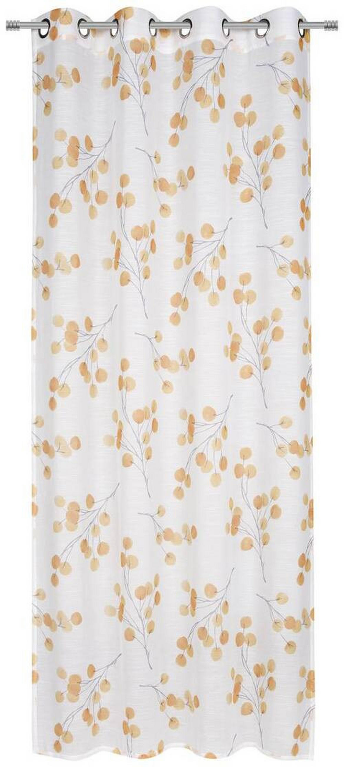 PERDEA CU INELE TIP CAPSĂ semitransparent  - galben, Konventionell, textil (135/245cm) - Esposa