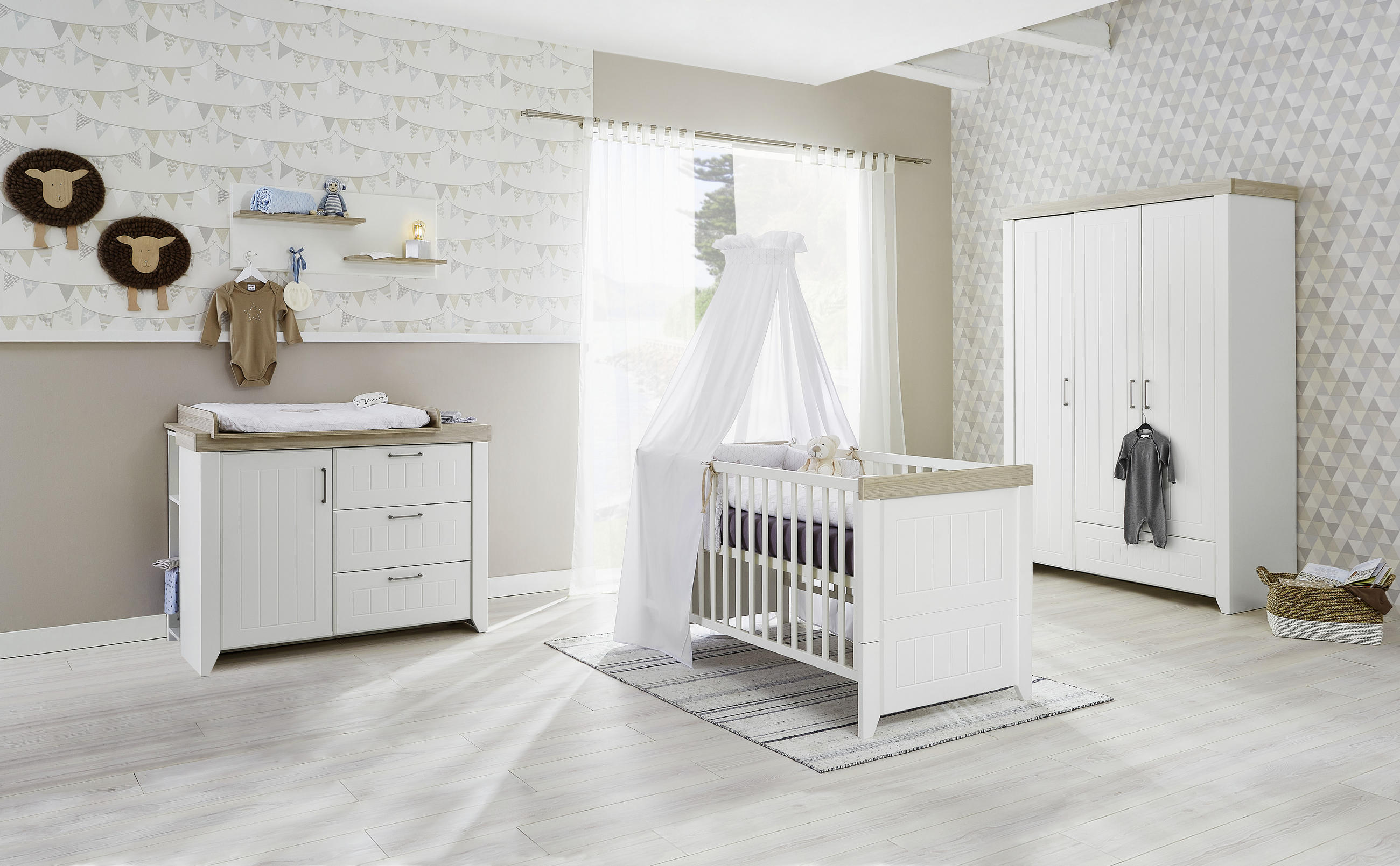 BABYREGAL Wilma Weiß  - Silberfarben/Weiß, LIFESTYLE, Holzwerkstoff/Metall (49/115/42cm) - Roba