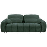 SCHLAFSOFA in Webstoff Dunkelgrün  - Dunkelgrün/Schwarz, Design, Kunststoff/Textil (256/76/112cm) - MID.YOU