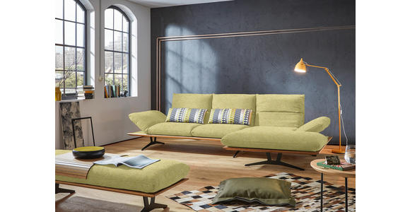 ECKSOFA in Flachgewebe Limette 314/159 cm - Limette/Schwarz, Design, Holz/Textil (314/159cm) - Dieter Knoll