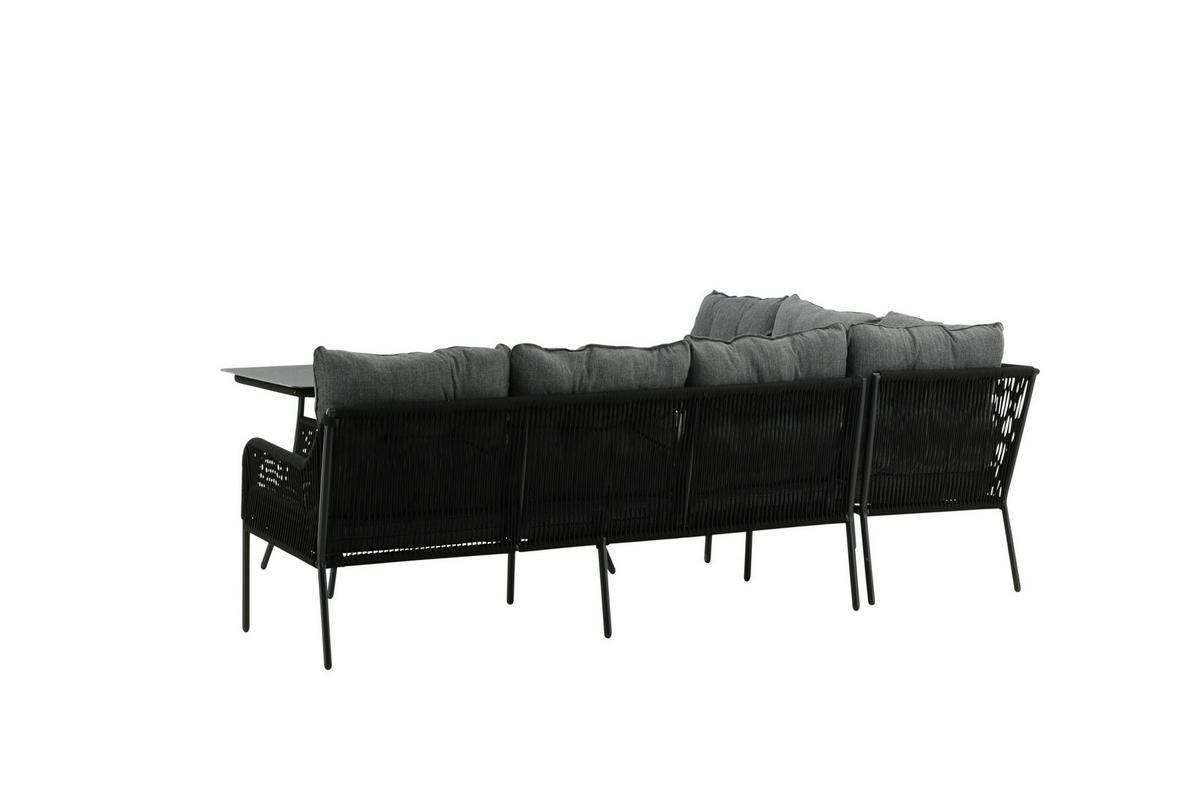 DINING-LOUNGESET 173/196 cm Stahl  - Schwarz, KONVENTIONELL, Metall (173/196cm) - Gardenson