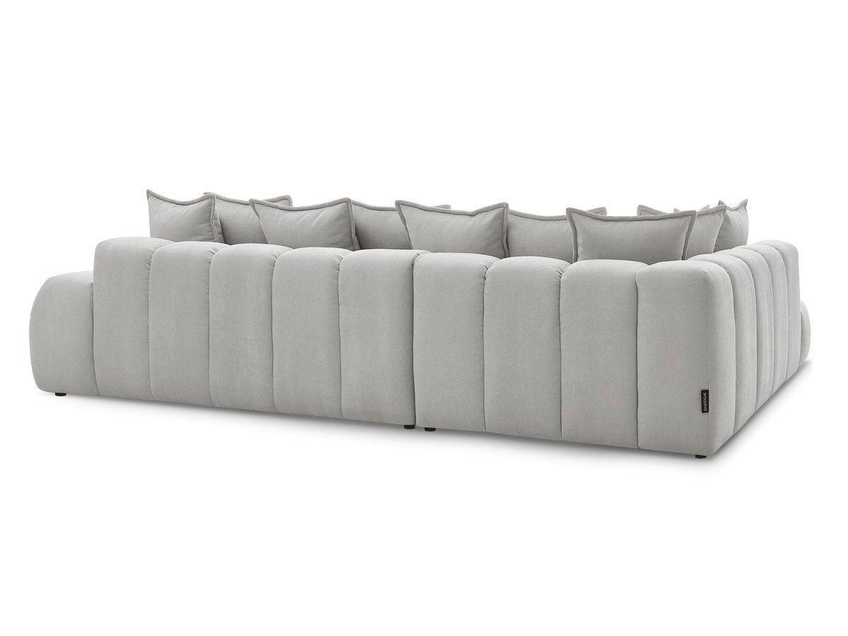 ECKSOFA Ottomane links  EVEREST Hellgrau Struktur  - Hellgrau/Schwarz, MODERN, Kunststoff/Textil (210/352cm)