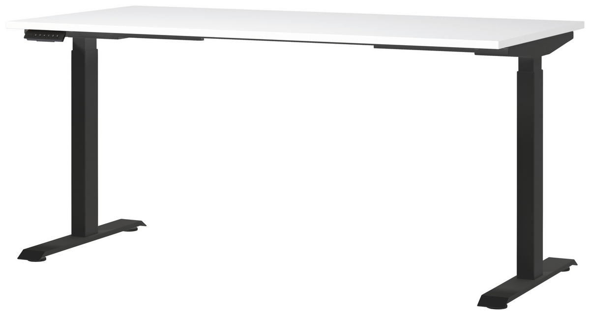 SCHREIBTISCH höhenverstellbar  - Schwarz/Weiß, MODERN, Holzwerkstoff/Metall (160/80/72-118cm) - Novel