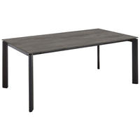 ESSTISCH Schwarz, Schieferfarben rechteckig  ausziehbar, in verschiedenen Größen erhältlich, in verschiedenen Holzdekoren erhältlich  - Schieferfarben/Schwarz, Basics, Holzwerkstoff/Metall (160-260/95/76cm) - Celina Home