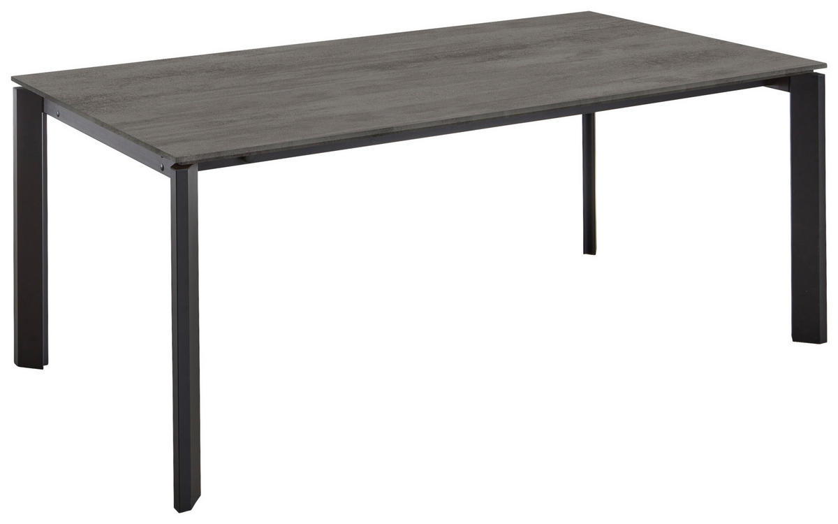 ESSTISCH Schwarz, Schieferfarben rechteckig  ausziehbar, in verschiedenen Größen erhältlich, in verschiedenen Holzdekoren erhältlich  - Schieferfarben/Schwarz, Basics, Holzwerkstoff/Metall (160-260/95/76cm) - Celina Home