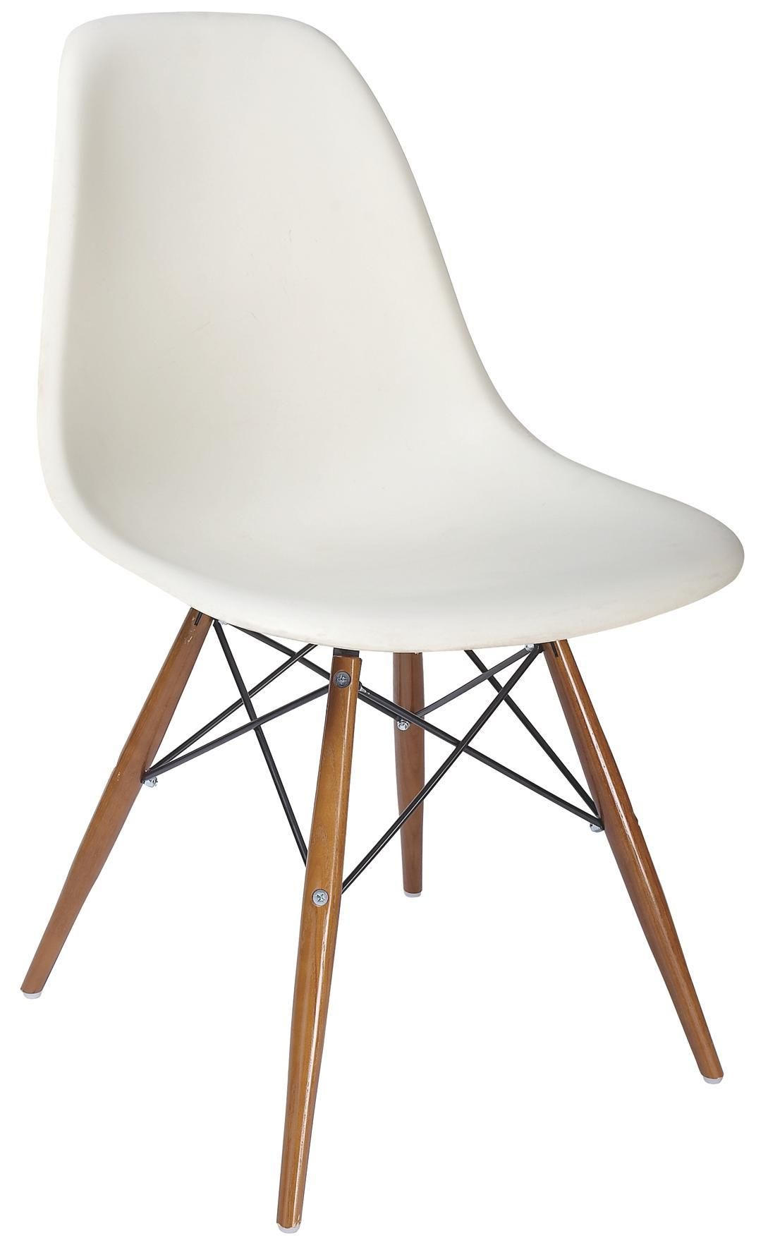 SCAUN in lemn, metal, plastic alb  - culoare lemn fag/alb, Design, plastic/lemn (54/81/47cm) - Carryhome