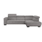 ECKSOFA in Mikrofaser Hellgrau  - Hellgrau/Schwarz, Design, Textil/Metall (301/207cm) - Xora