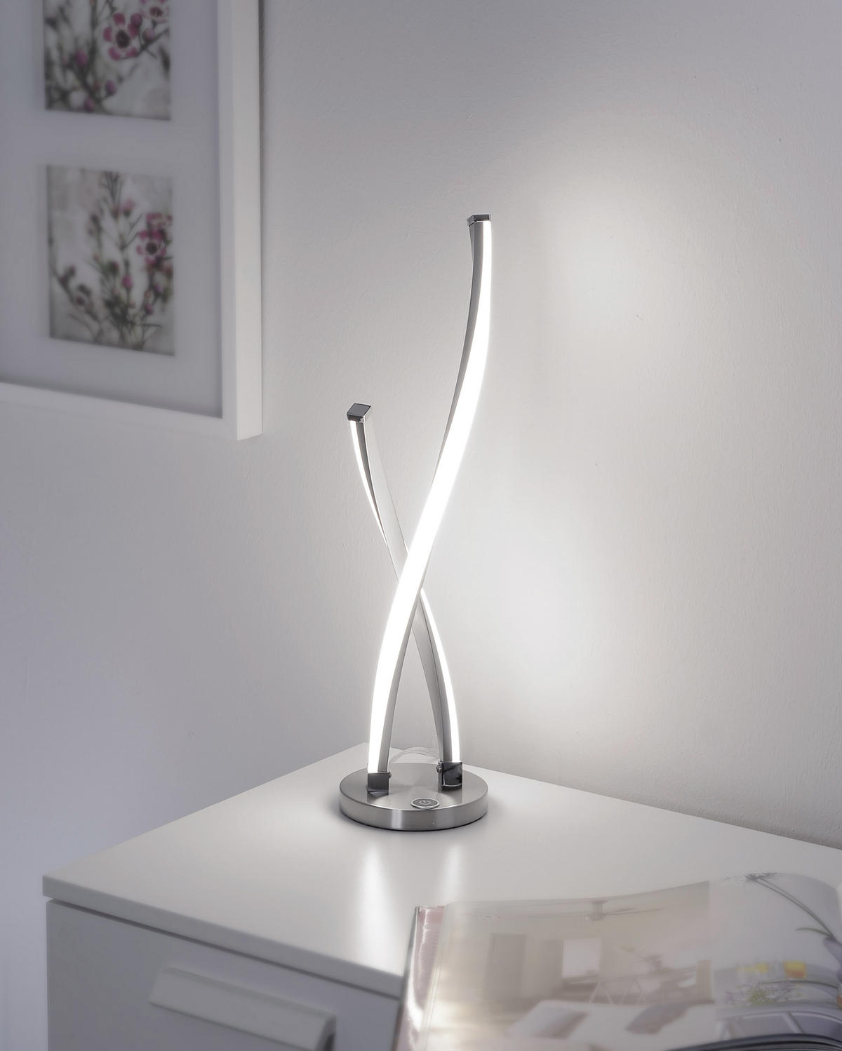 STOLNÍ LED LAMPA, dotykový stmívač, 12,5/12,5/48,5 cm - Design, kov (12,5/12,5/48,5cm)