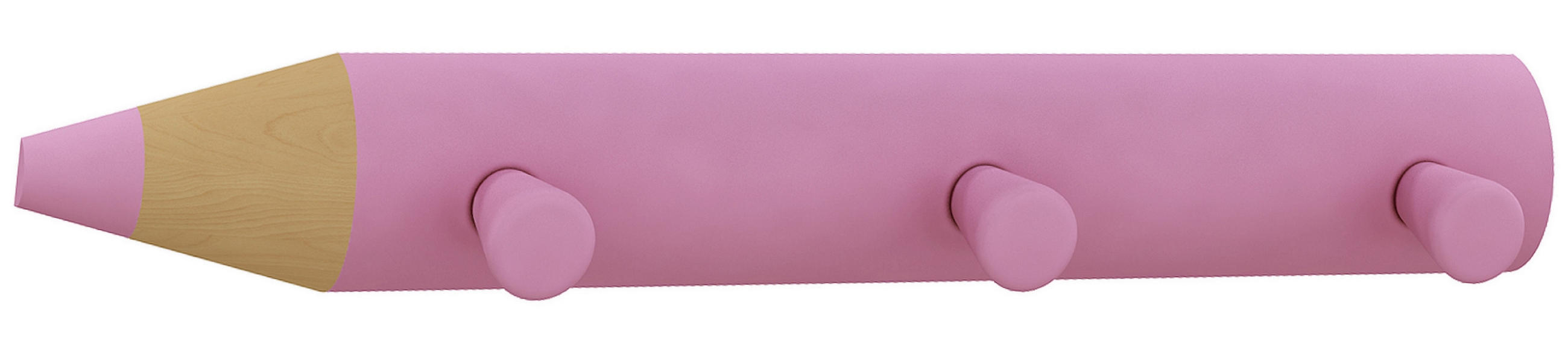 HAKENLEISTE  in Pink  - Pink, Design, Holzwerkstoff (37/5/6cm) - MID.YOU
