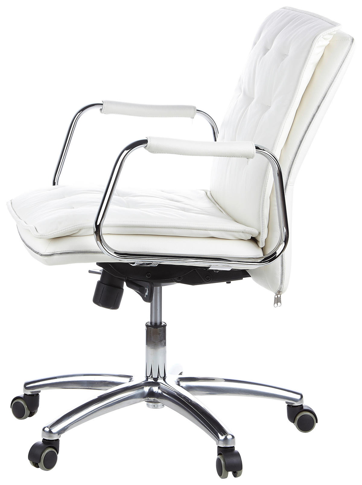 DREHSTUHL  in Creme  - Silberfarben/Creme, Basics, Leder/Kunststoff (60/109/48cm) - MID.YOU