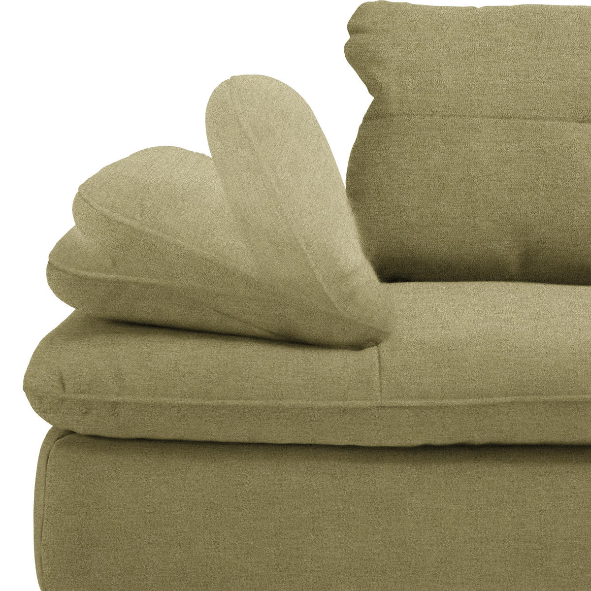 ECKSOFA in Flachgewebe Olivgrün  - Schwarz/Olivgrün, Design, Textil/Metall (344/271cm) - Chilliano