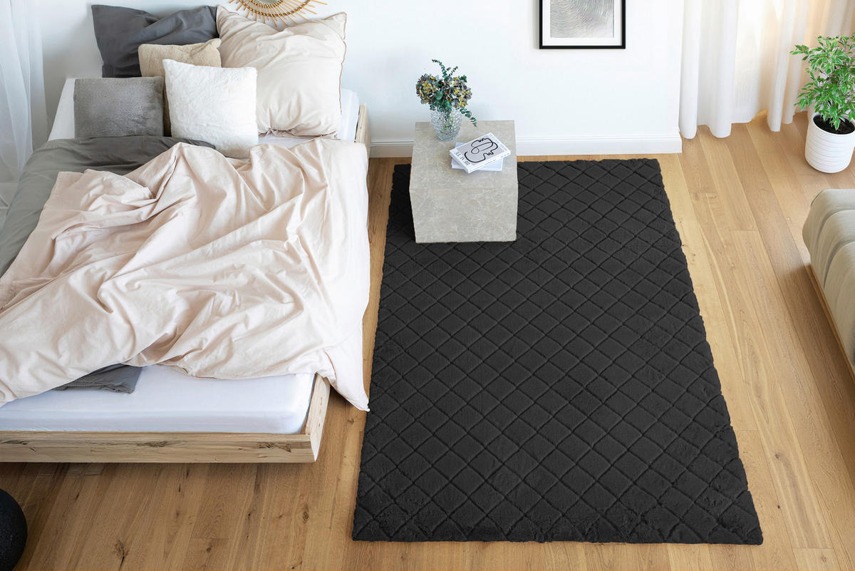 HOCHFLORTEPPICH 200/290 cm Schwarz  - Schwarz, Basics, Textil (200/290cm) - Novel