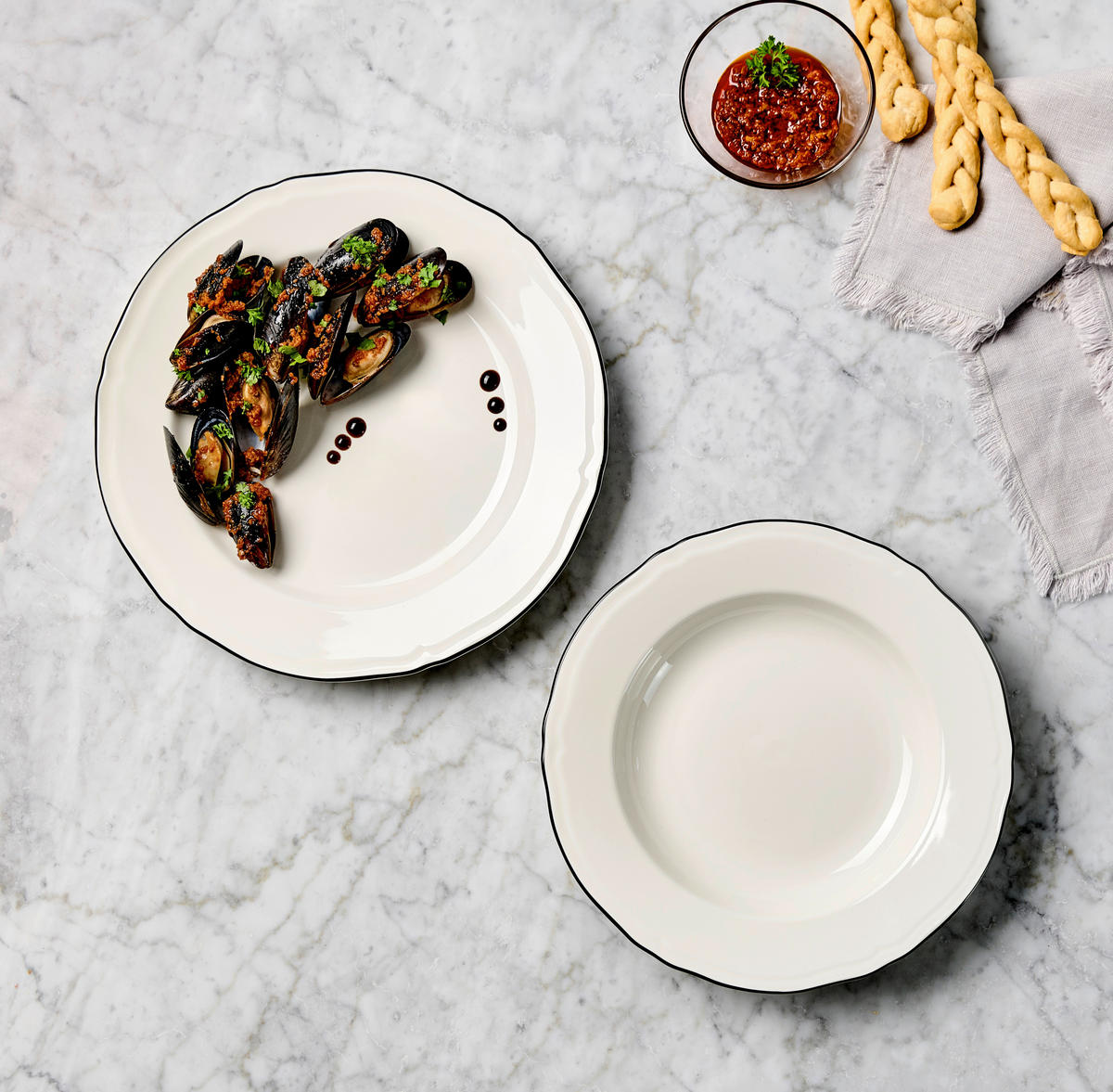 JÍDELNÍ SOUPRAVA porcelán keramika  - Basics, keramika - Novel