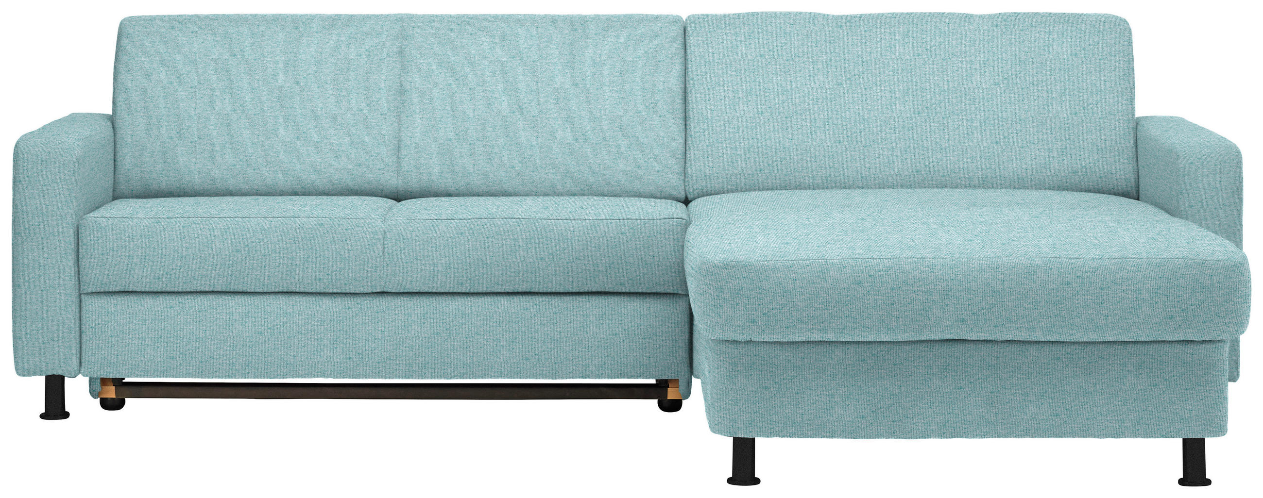 ECKSOFA in Webstoff Türkis  - Türkis/Schwarz, Design, Kunststoff/Textil (257/165cm) - Xora