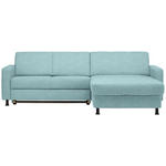 ECKSOFA in Webstoff Türkis  - Türkis/Schwarz, Design, Kunststoff/Textil (257/165cm) - Xora