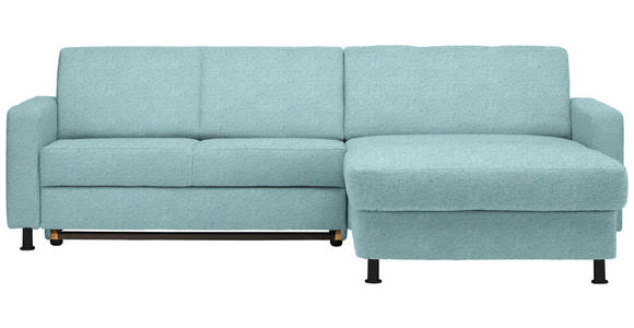 ECKSOFA in Webstoff Türkis  - Türkis/Schwarz, Design, Kunststoff/Textil (257/165cm) - Xora