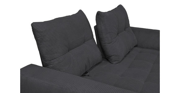 BIGSOFA  in Cord Anthrazit  - Anthrazit/Schwarz, KONVENTIONELL, Textil/Metall (246/100/116cm) - Carryhome