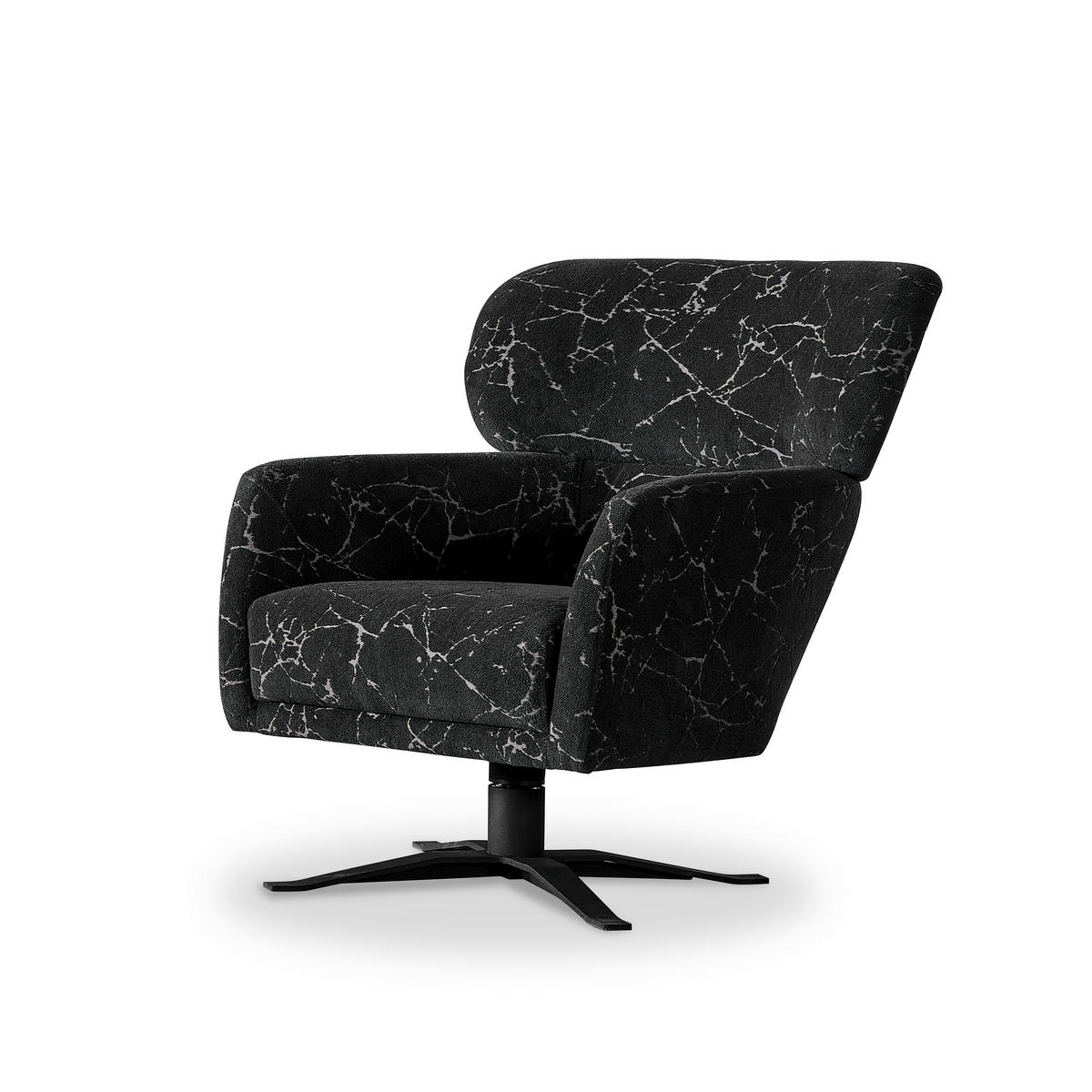 SESSEL in Leinenoptik Anthrazit  - Anthrazit/Schwarz, Design, Textil/Metall (78/86/90cm) - Livetastic