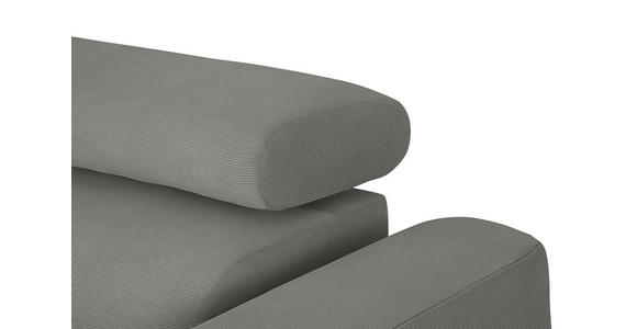 ECKSOFA in Feincord Hellgrau 205/280 cm - Hellgrau/Schwarz, Design, Textil/Metall (205/280cm) - Xora