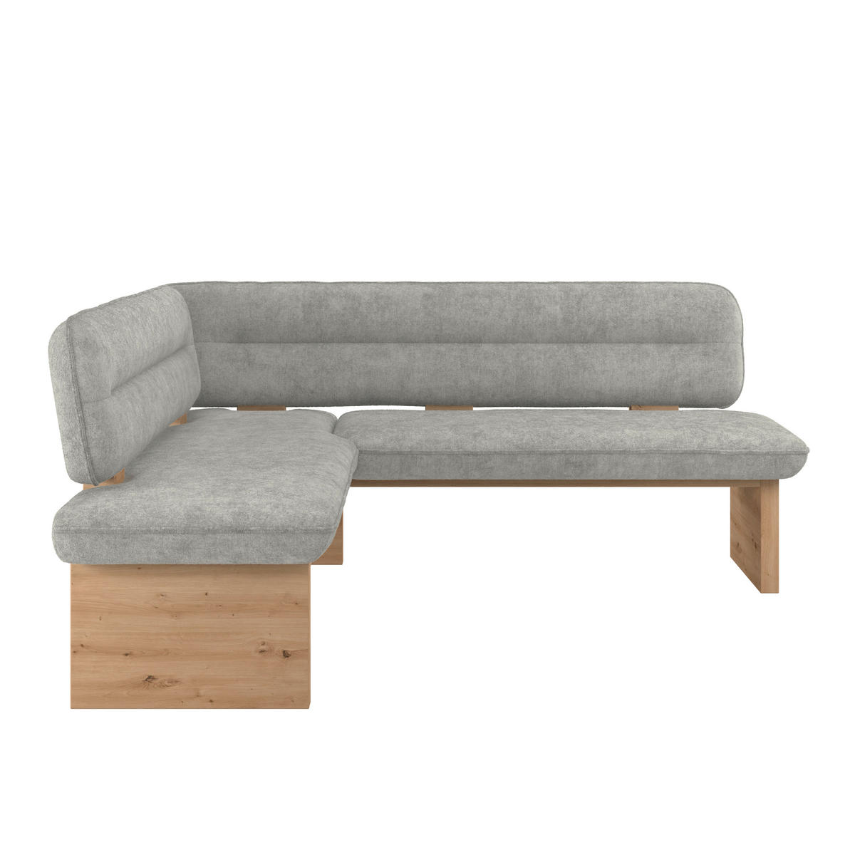 ECKBANK 170/232 cm Webstoff Hellgrau Eiche Sperrholz   - Eichefarben/Hellgrau, KONVENTIONELL, Holz/Textil (170/232cm) - James Wood