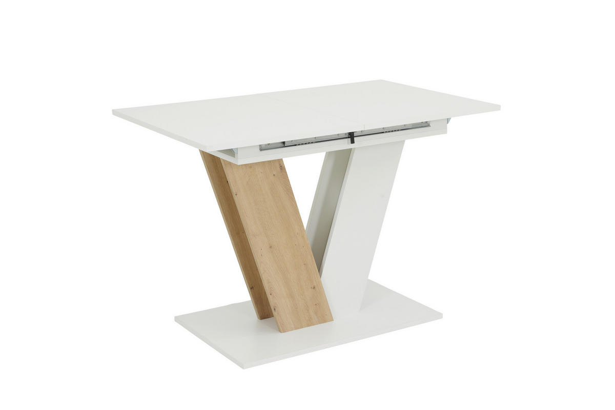 ESSTISCH Weiß, Eiche Artisan rechteckig  ausziehbar  - Weiß/Eiche Artisan, MODERN, Holzwerkstoff (110-150/76/70cm) - MID.YOU