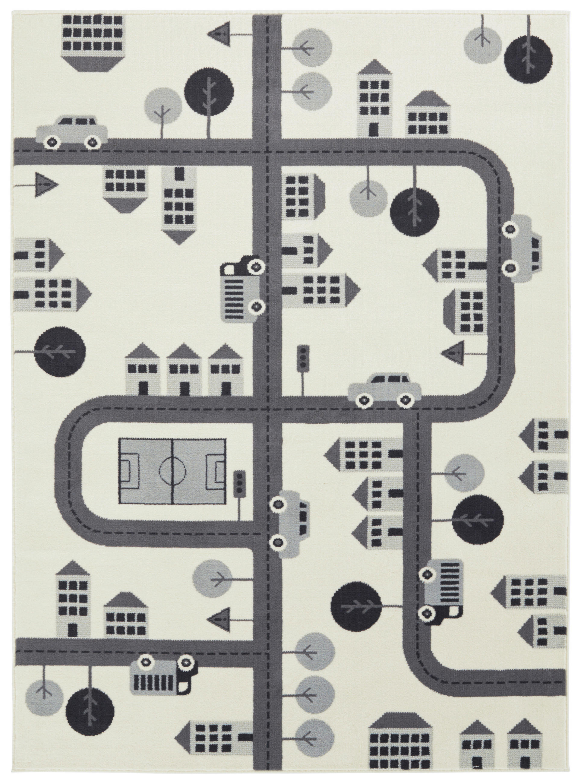 SPIELTEPPICH 80/150 cm Adventures  - Creme/Grau, Design, Kunststoff/Textil (80/150cm)