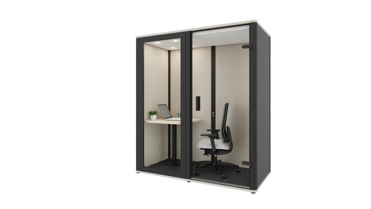 MEETINGBOX BOSSELINO WORK 1 - Schwarz, MODERN, Glas/Holzwerkstoff (190,9/215,5/99,4cm) - Bosse