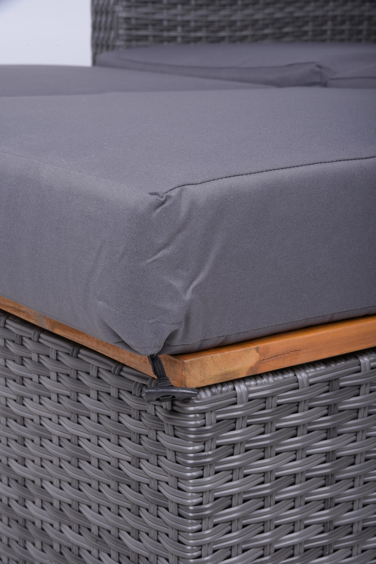 LOUNGEGARNITUR   116/95/118 cm Akazie massiv Stahl  - Dunkelgrau/Anthrazit, Basics, Holz/Kunststoff (116/95/118cm) - Gardenson