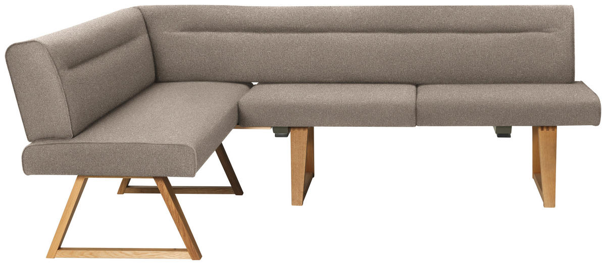 ECKBANK in Holz, Textil Eichefarben, Hellbraun  - Hellbraun/Eichefarben, Konventionell, Holz/Textil (170/230cm) - Moderano