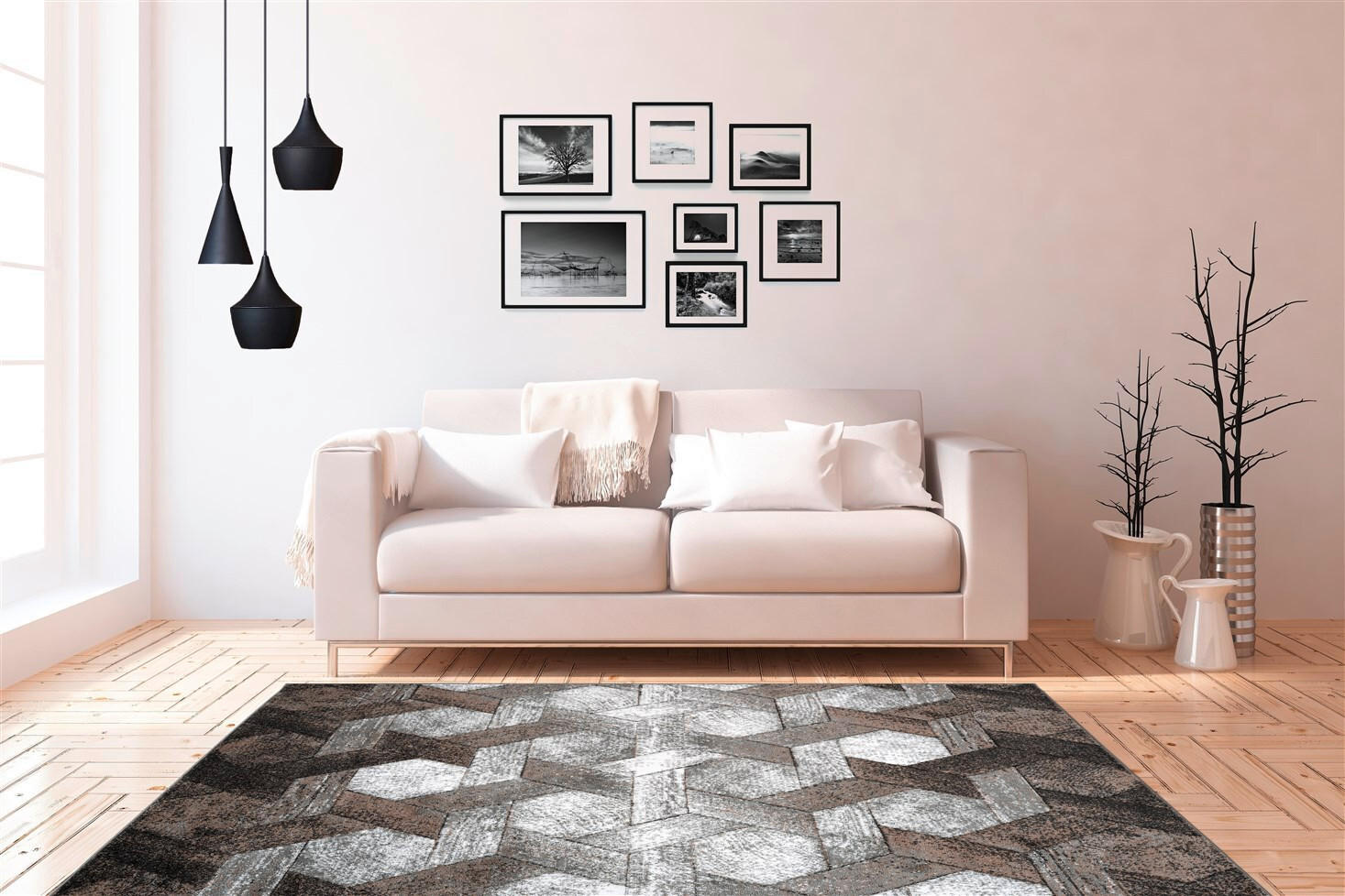 TEPPICH 80/150 cm Dominica Platin / Beige Grau  - Grau, KONVENTIONELL, Textil (80/150cm)