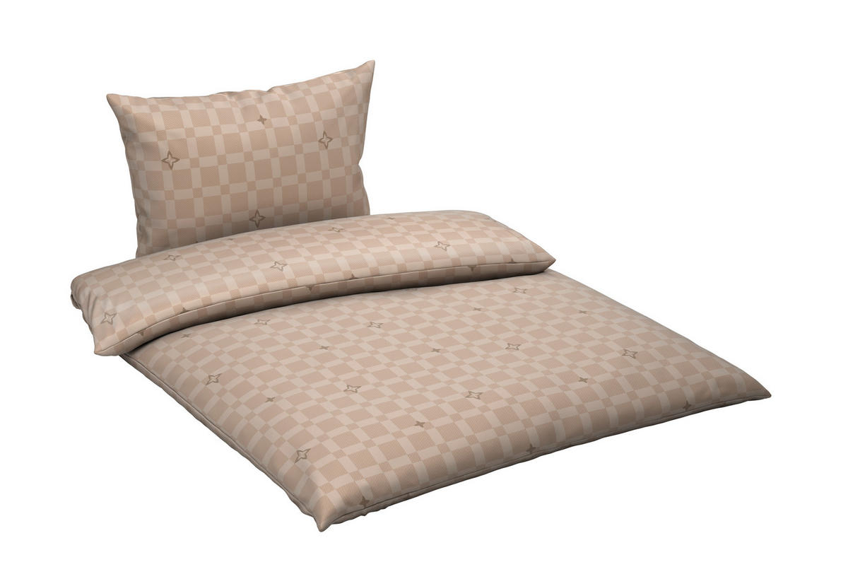 BETTWÄSCHE 2-teilig Satin 140/200 cm  - Creme, Design, Textil (140/200cm) - Ambia Home