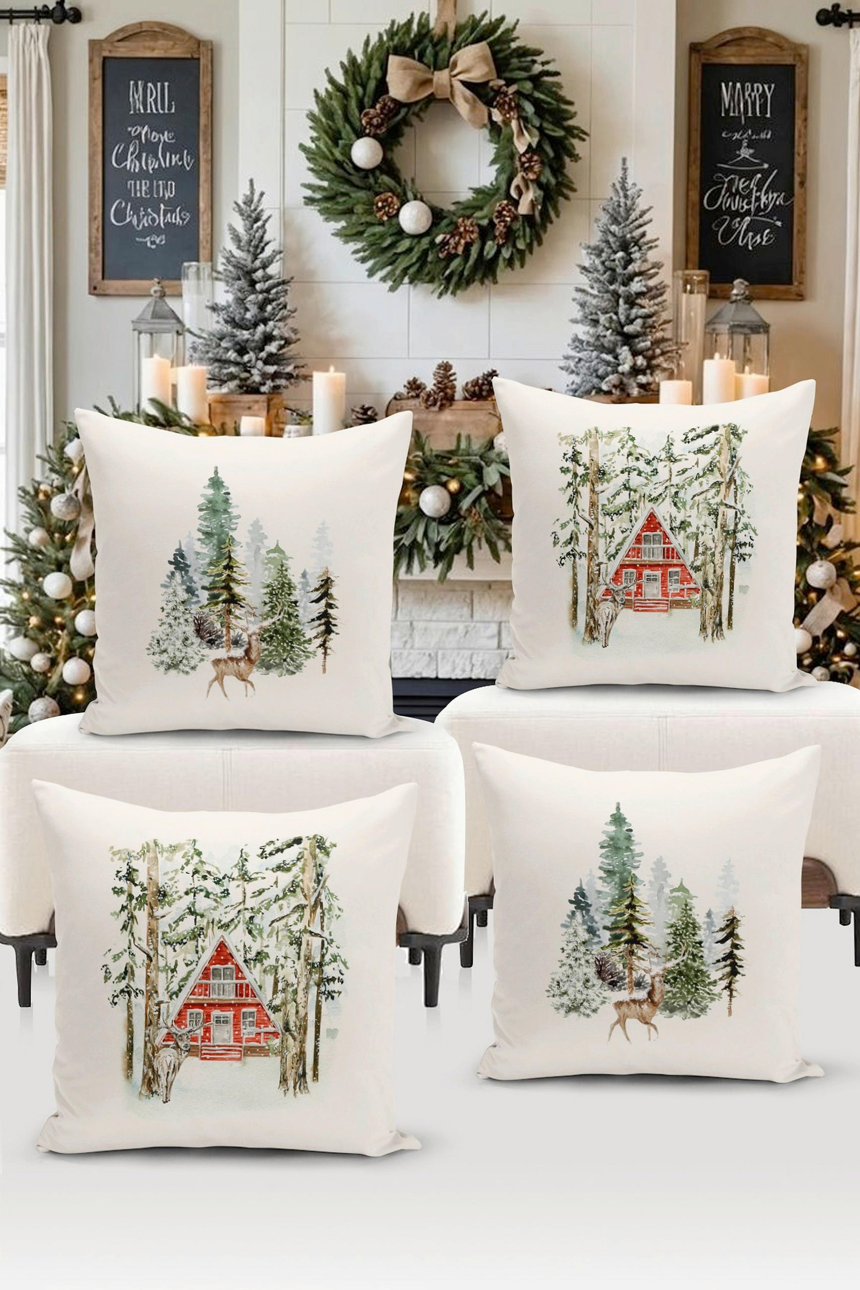 KISSENBEZUG-SET Artfchrst4-22 43/43 cm  - Multicolor, Basics, Textil (43/43cm) - X-Mas