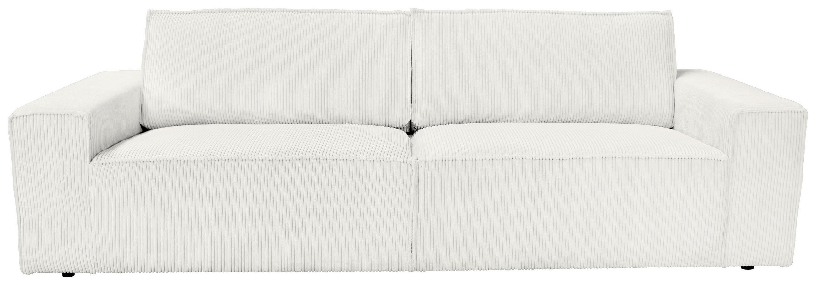 3-SITZER-SOFA Cord Creme  - Creme/Schwarz, KONVENTIONELL, Kunststoff/Textil (248/76/95cm) - Carryhome