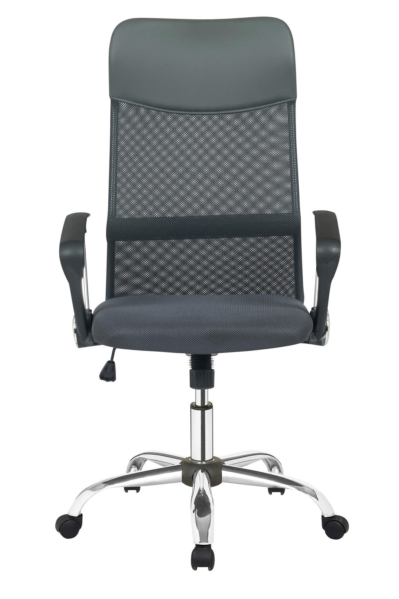 CHEFSESSEL Lederlook Grau, Schwarz  - Chromfarben/Schwarz, Design, Kunststoff/Textil (62/111/60cm) - Livetastic