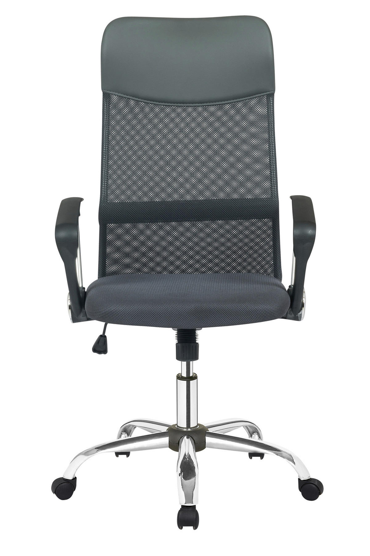 DREHSTUHL Netzbespannung Grau, Silberfarben  - Silberfarben/Schwarz, MODERN, Kunststoff/Textil (62/111/60cm) - Livetastic