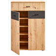 GARDEROBE 4-teilig  in 180/198/38 cm  - Anthrazit/Eiche Artisan, KONVENTIONELL, Holzwerkstoff (180/198/38cm) - Carryhome