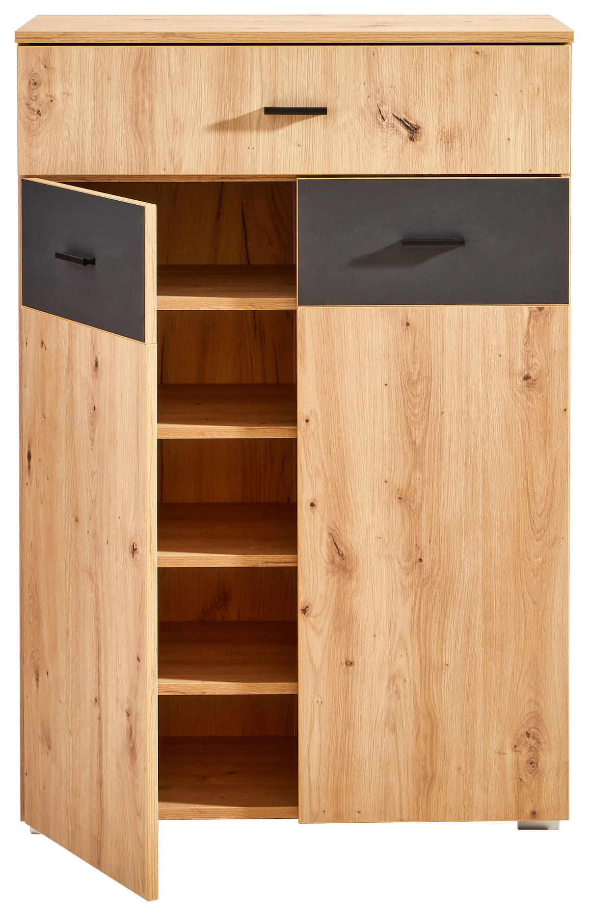 GARDEROBE 4-teilig  in 180/198/38 cm  - Anthrazit/Eiche Artisan, KONVENTIONELL, Holzwerkstoff (180/198/38cm) - Carryhome